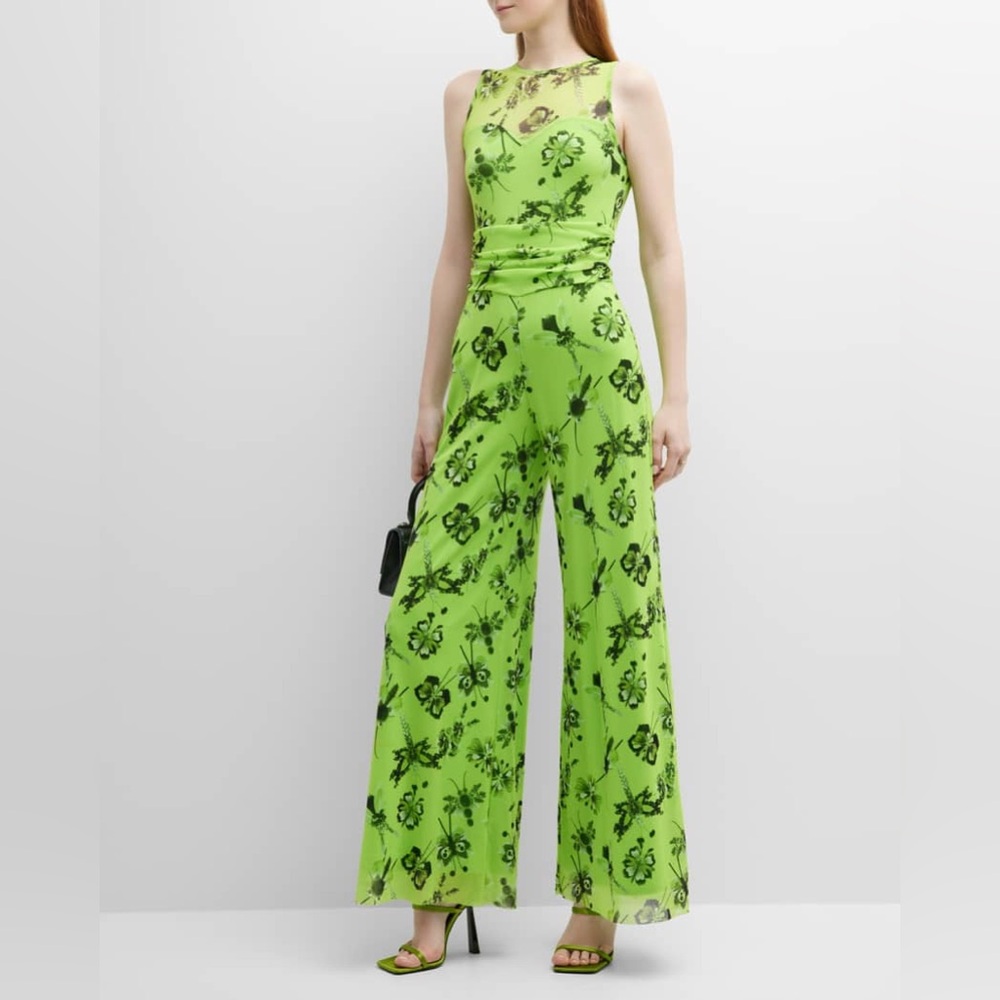 Fuzzi
Wide-Leg Floral-Print Tulle Jumpsuit